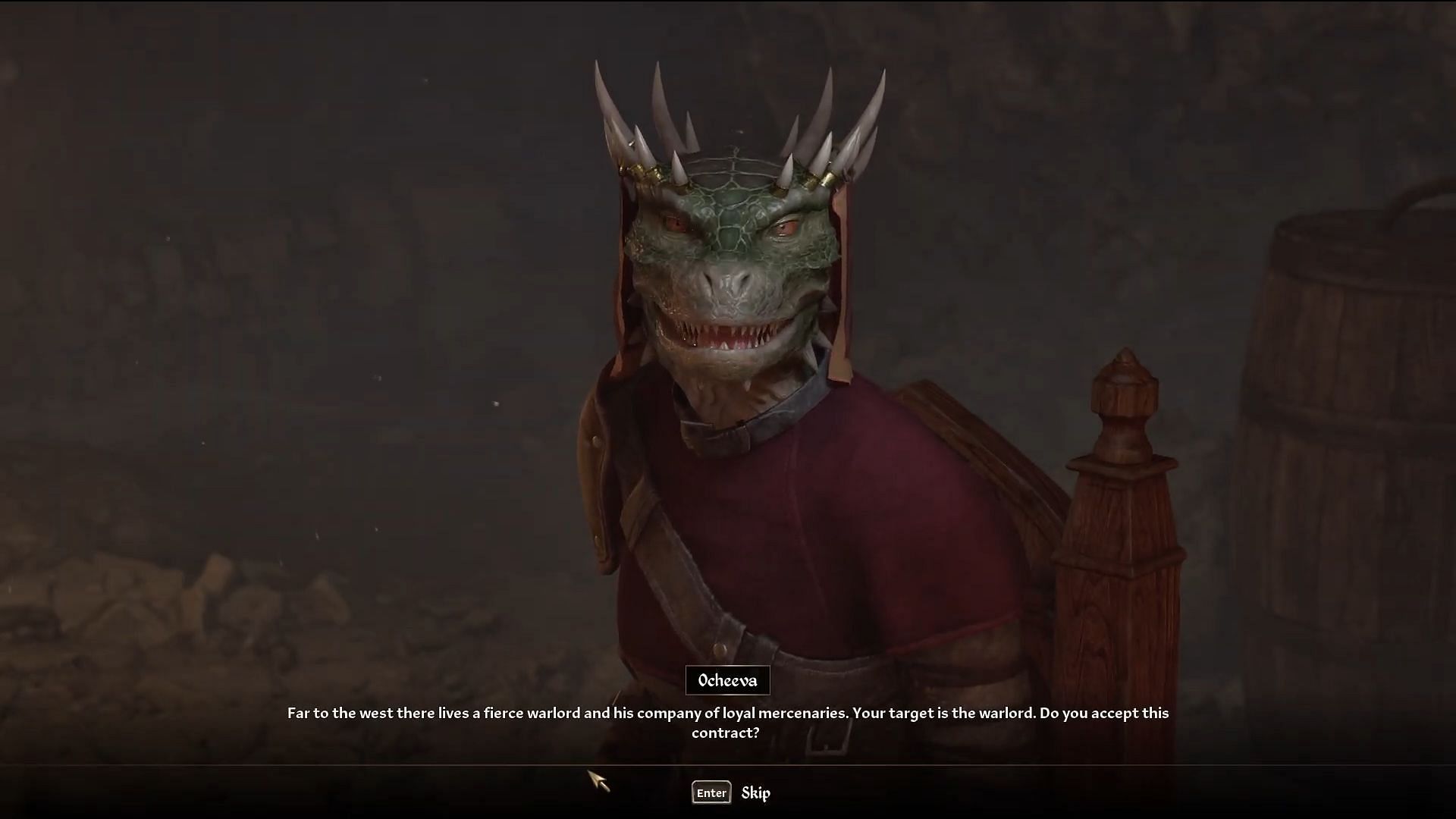 Ocheeva in Bad Medicine quest (Image via Bethesda Softworks // YouTube/@WoW Quests)